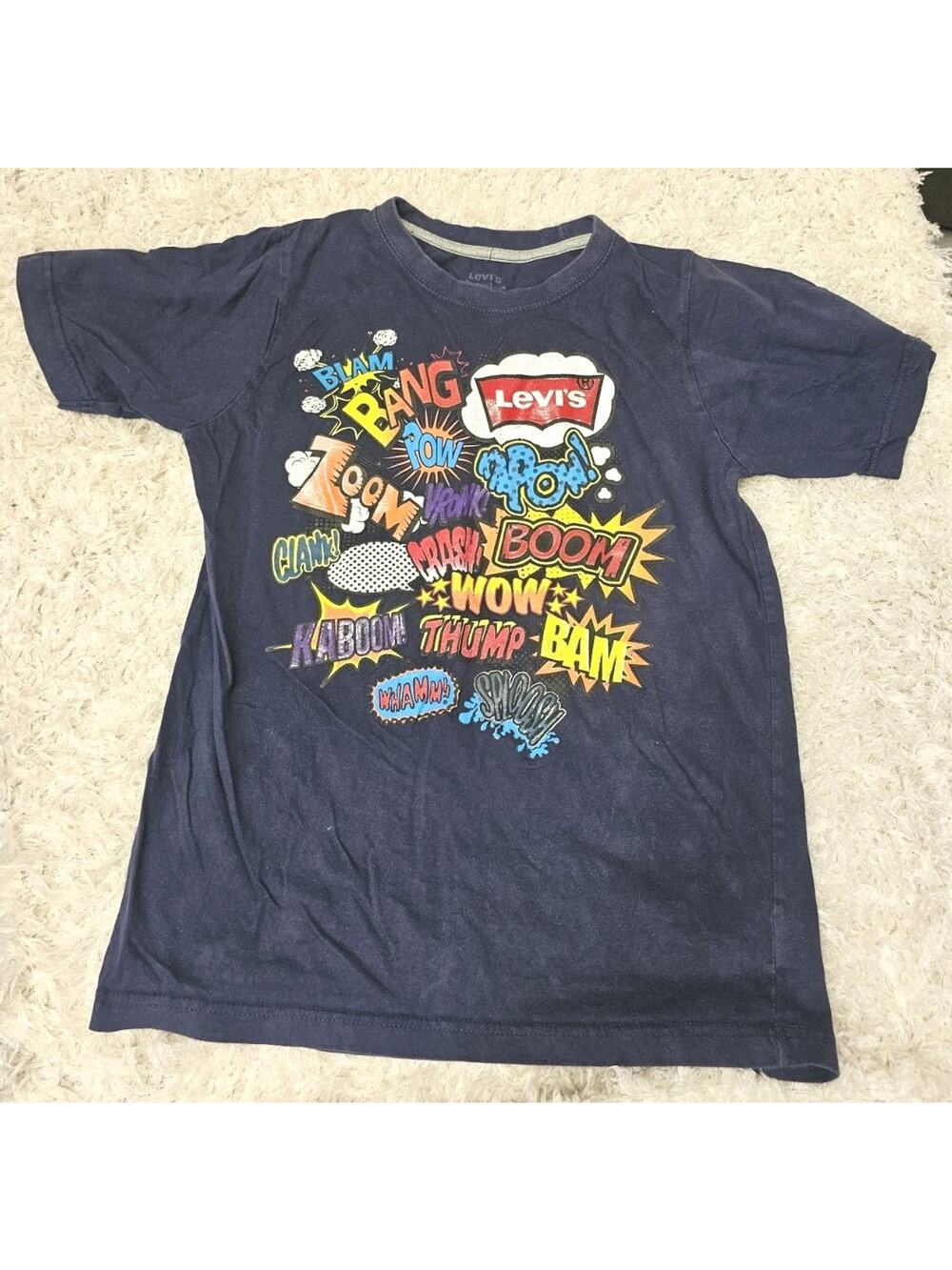Levi's Kids Graphic T Shirt Size L 14/16 Comic Book Pop Art Action Novelty Tee